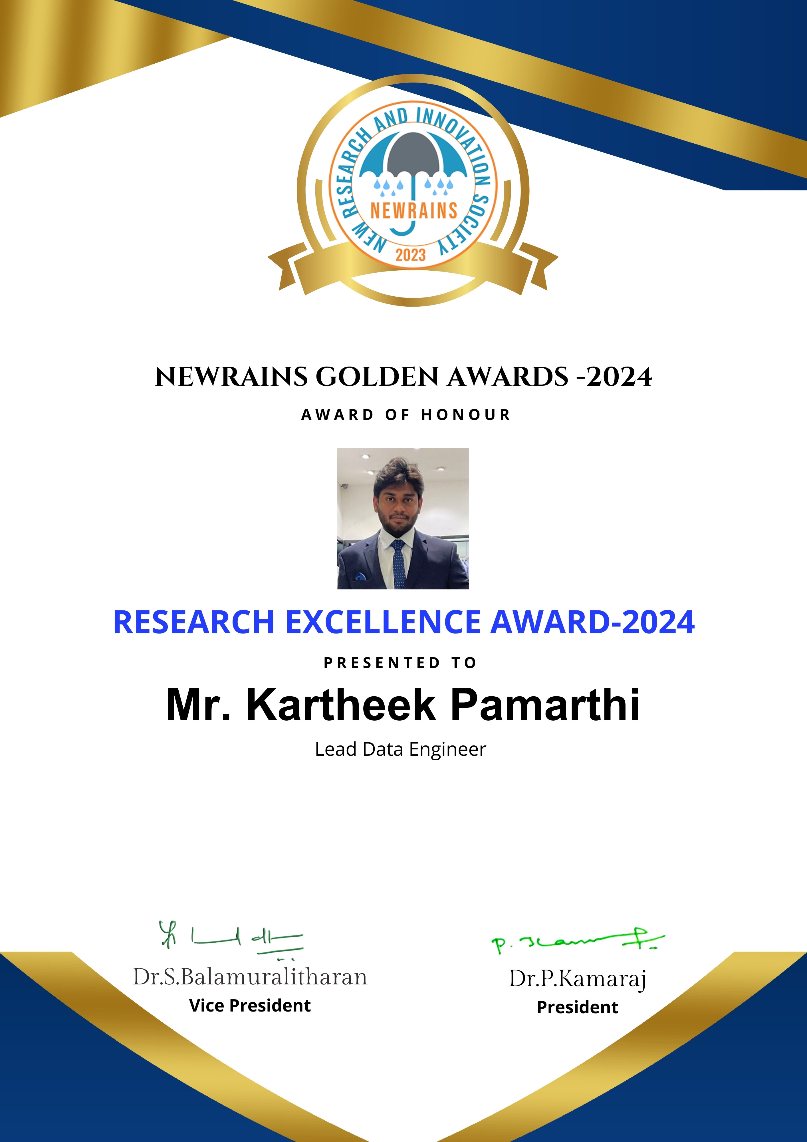 NEW RAINS Certificate